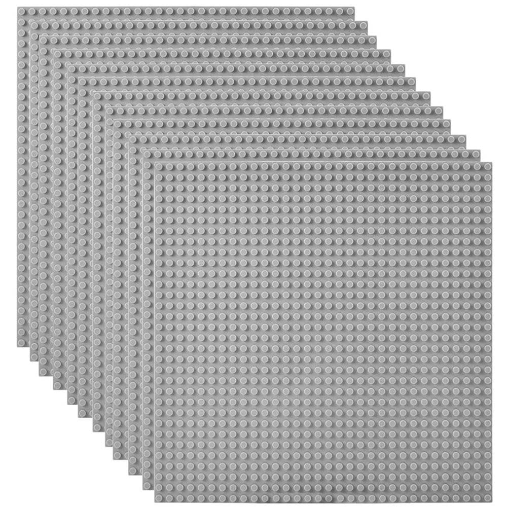 Lekebaby baseplates 10x10 grey flat layout supports creative brick arrangements.