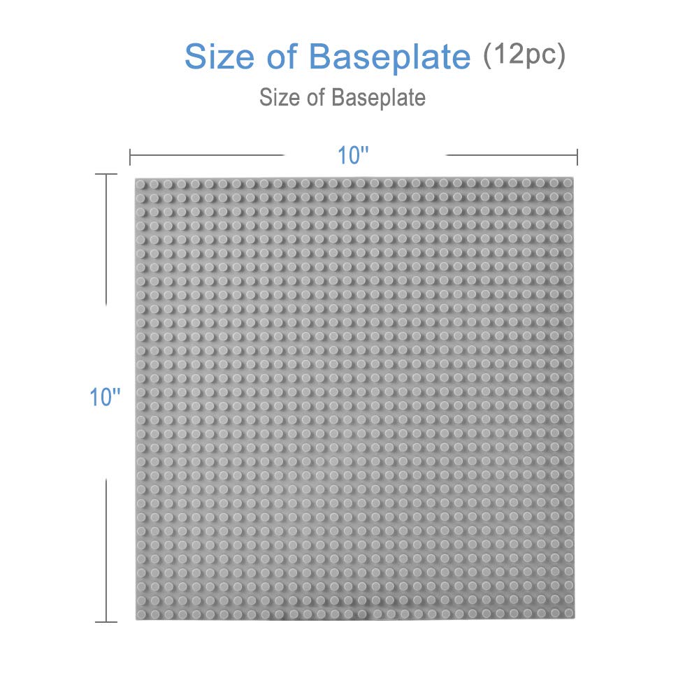 Lekebaby baseplates 10x10 grey multi-level build promotes imaginative play.