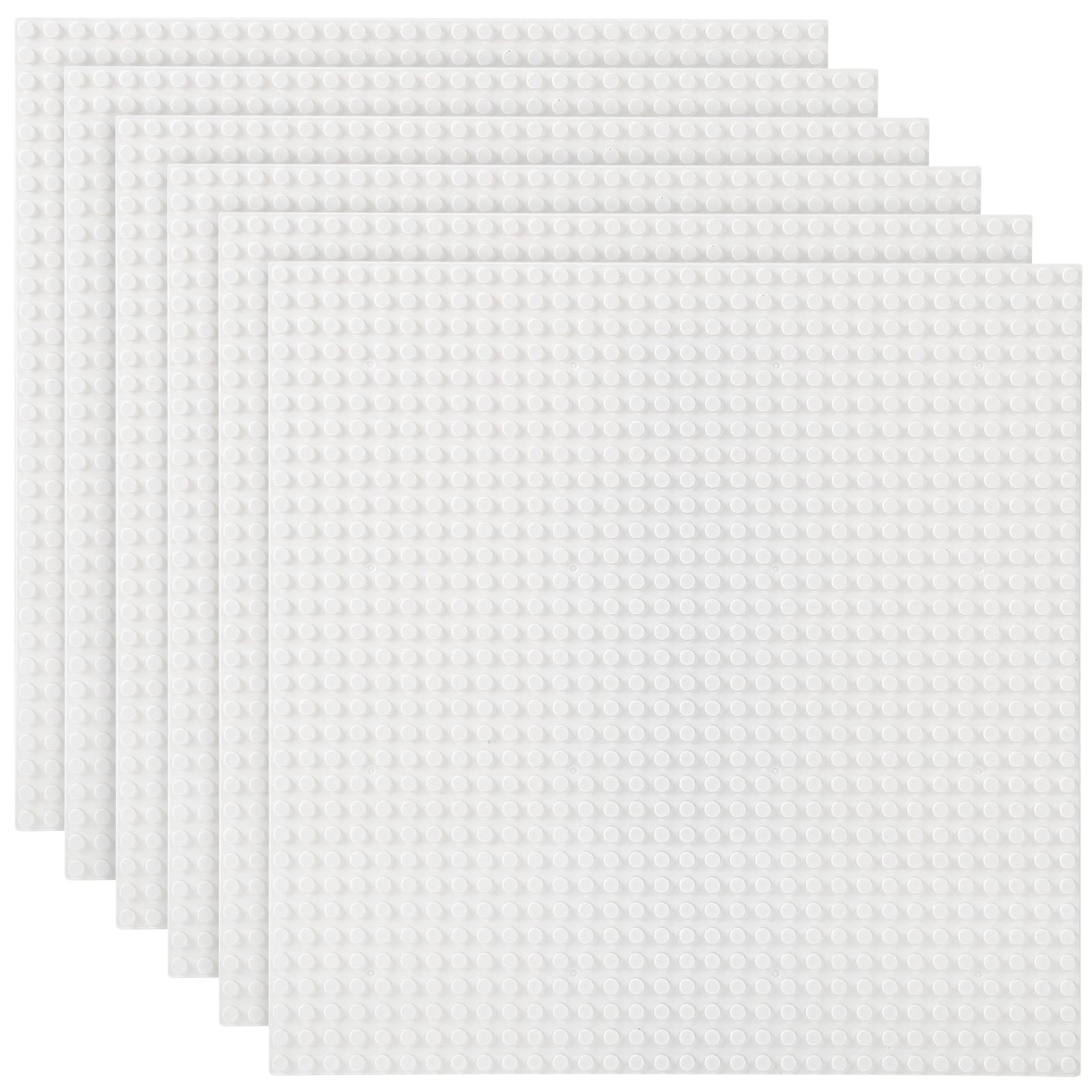 Lekebaby baseplates 5x5 white arranged into a 10x10 layout for versatile cross-brand builds.