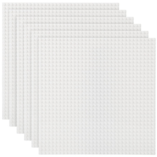 Lekebaby baseplates 5x5 white arranged into a 10x10 layout for versatile cross-brand builds.