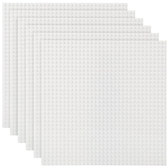 Lekebaby baseplates 5x5 white arranged into a 10x10 layout for versatile cross-brand builds.