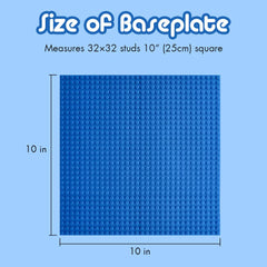 Lekebaby baseplates connect bricks underneath for stable multi-tier designs.