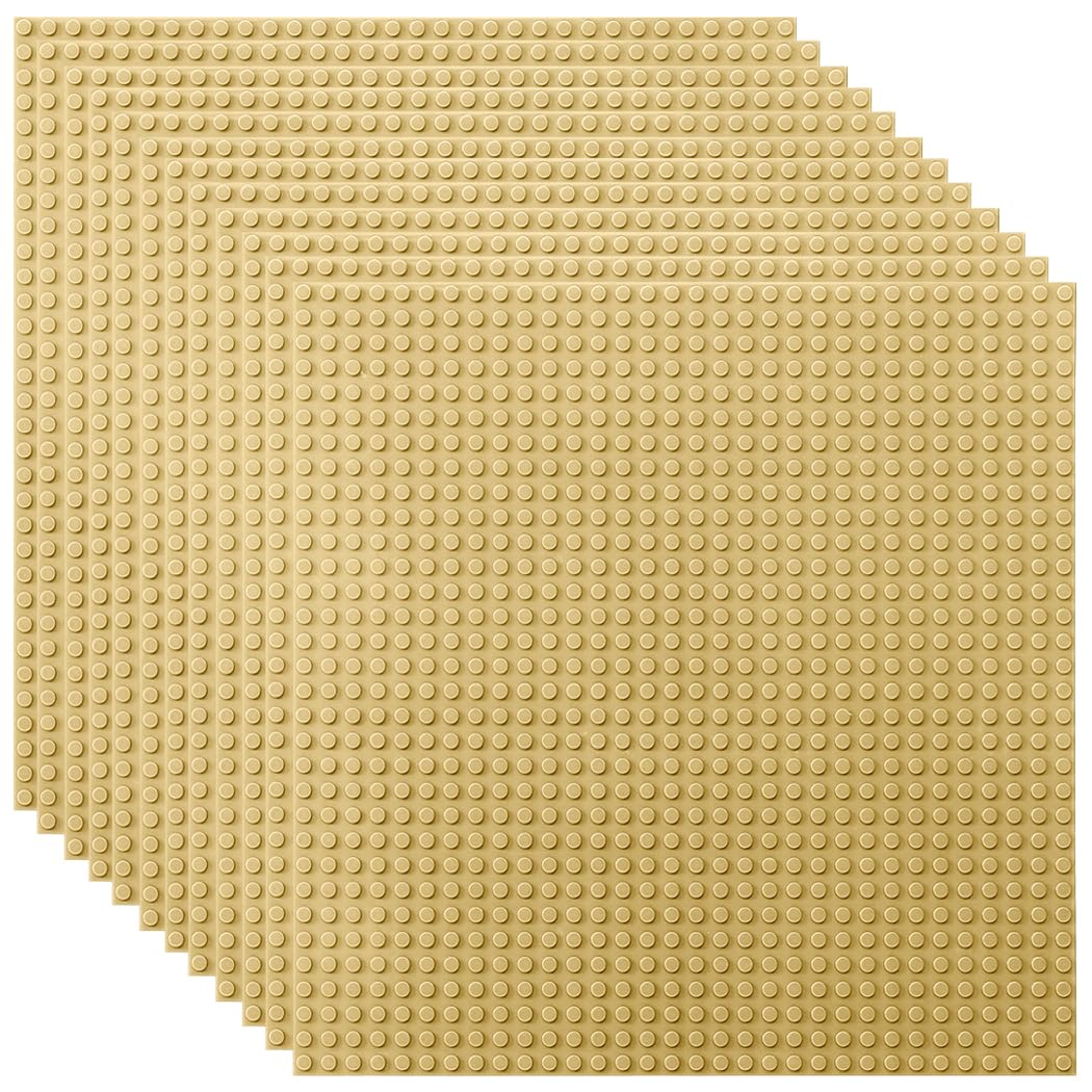 Lekebaby classic baseplates in sand provide versatile 10x10 building surfaces