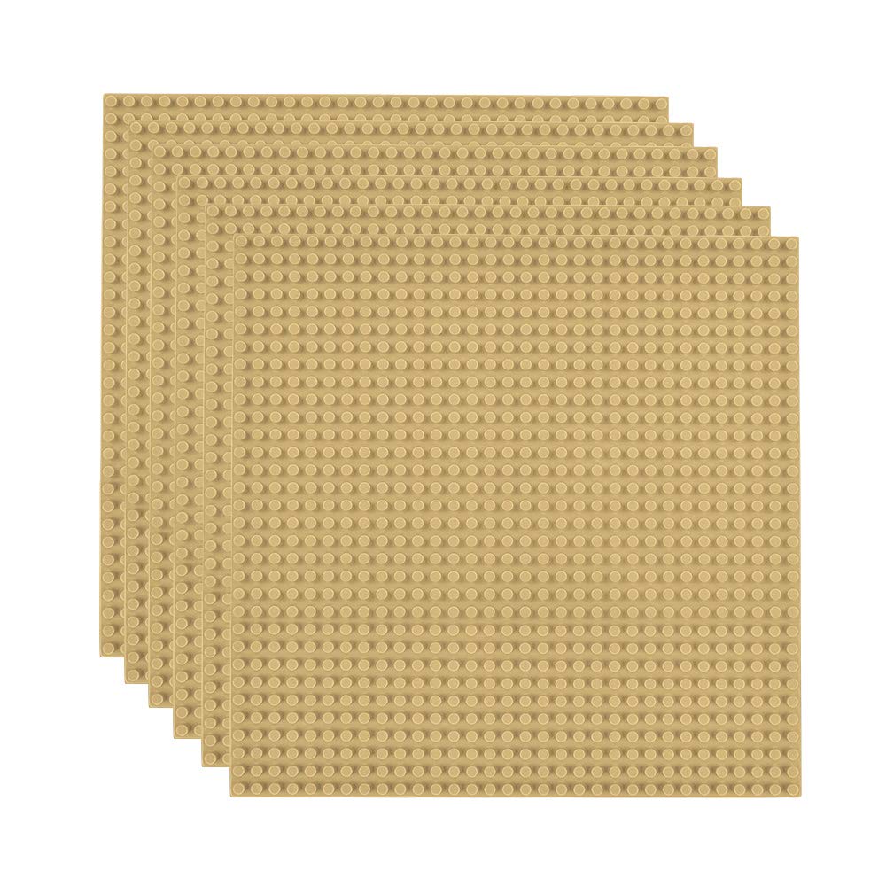 Lekebaby Classic Baseplates 10x10 sand front view for versatile brick layouts.