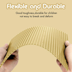 Lekebaby 6-pack baseplates in sand color for classroom and playrooms.