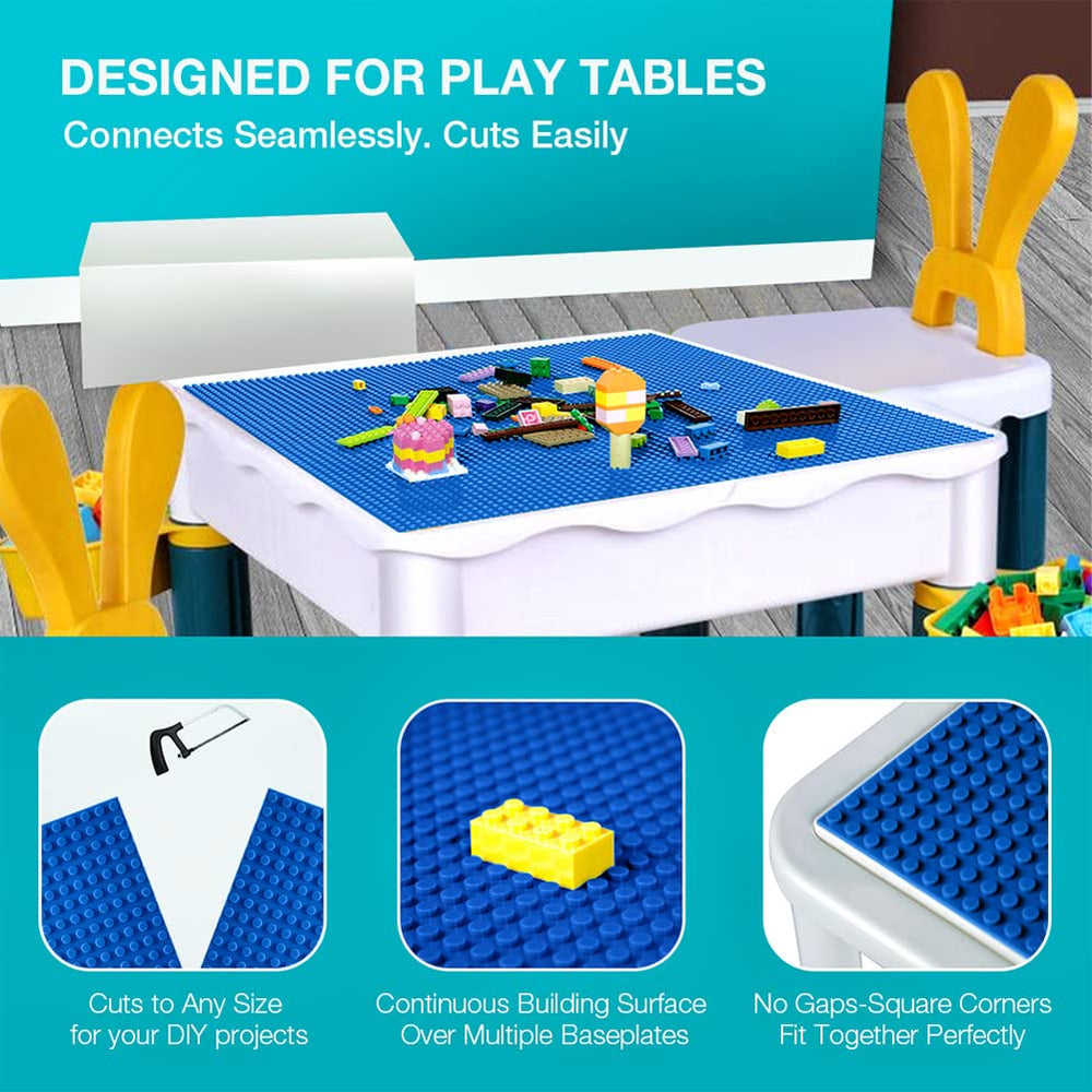 Lekebaby blue baseplates suitable for classroom or home play sessions
