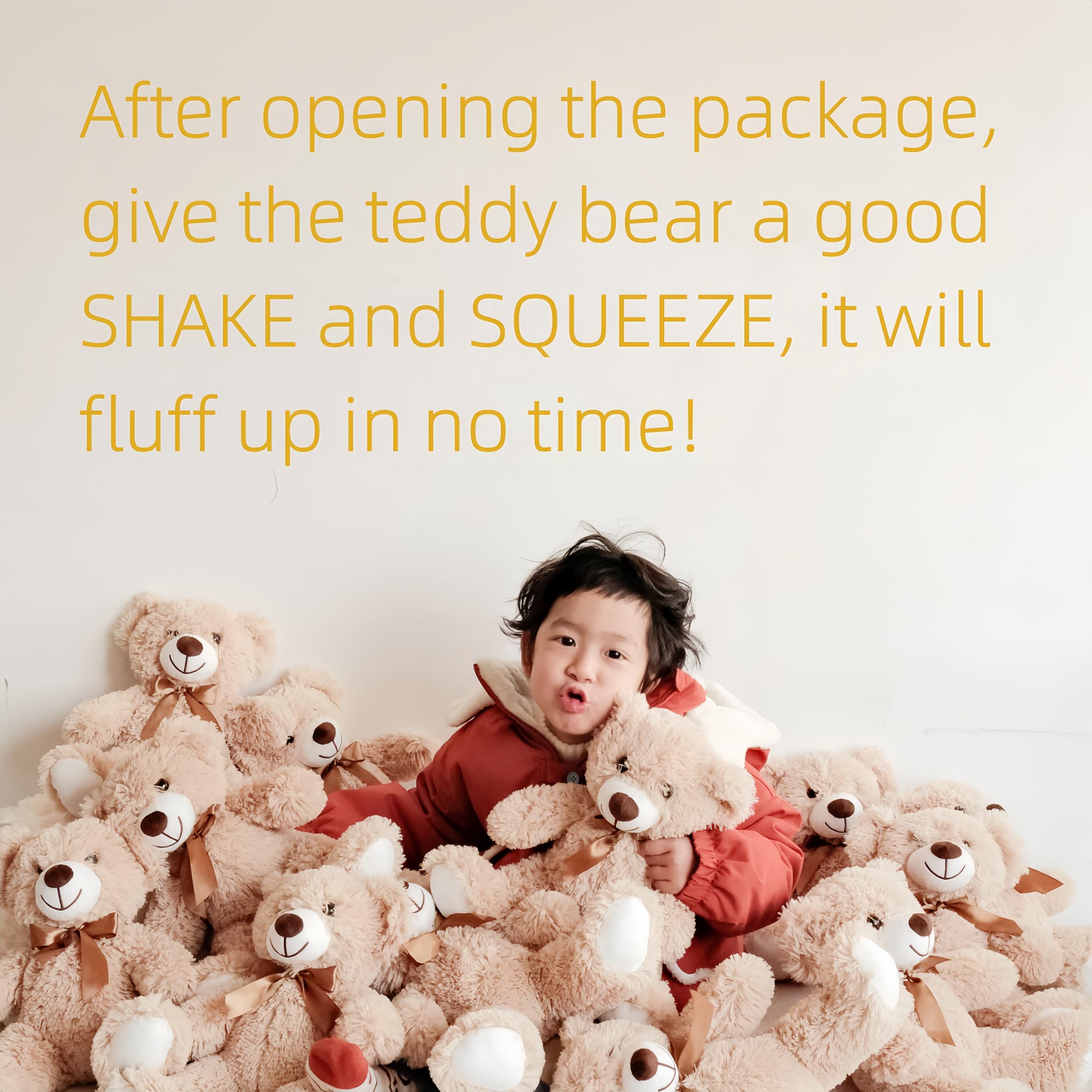 LELELONG Teddy Bears bulk tree decorations; soft brown plush adds charm to Christmas and holiday displays.