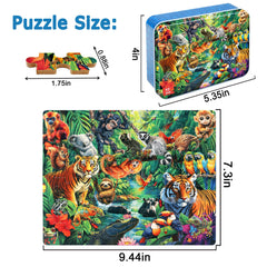 LELEMON 60-piece puzzle pieces enhance spatial thinking through jungle scene