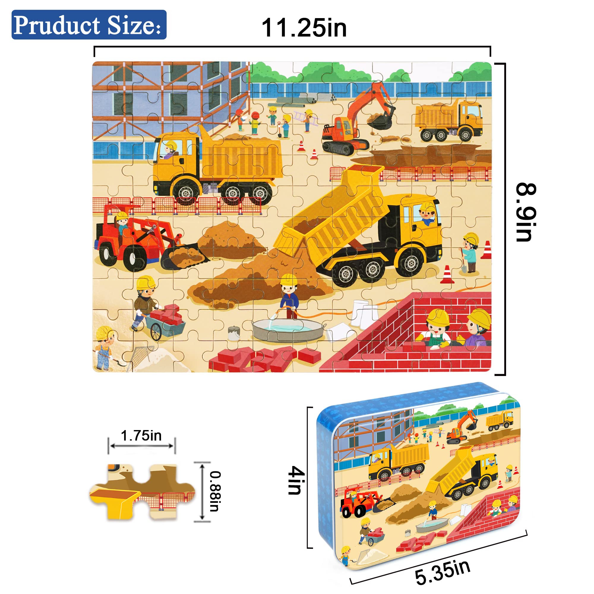 LELEMON construction site vehicles puzzle sparks imaginative play and problem-solving skills.