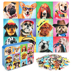 LELEMON dog 60-piece puzzle for kids in a sturdy box, ideal for focused play.