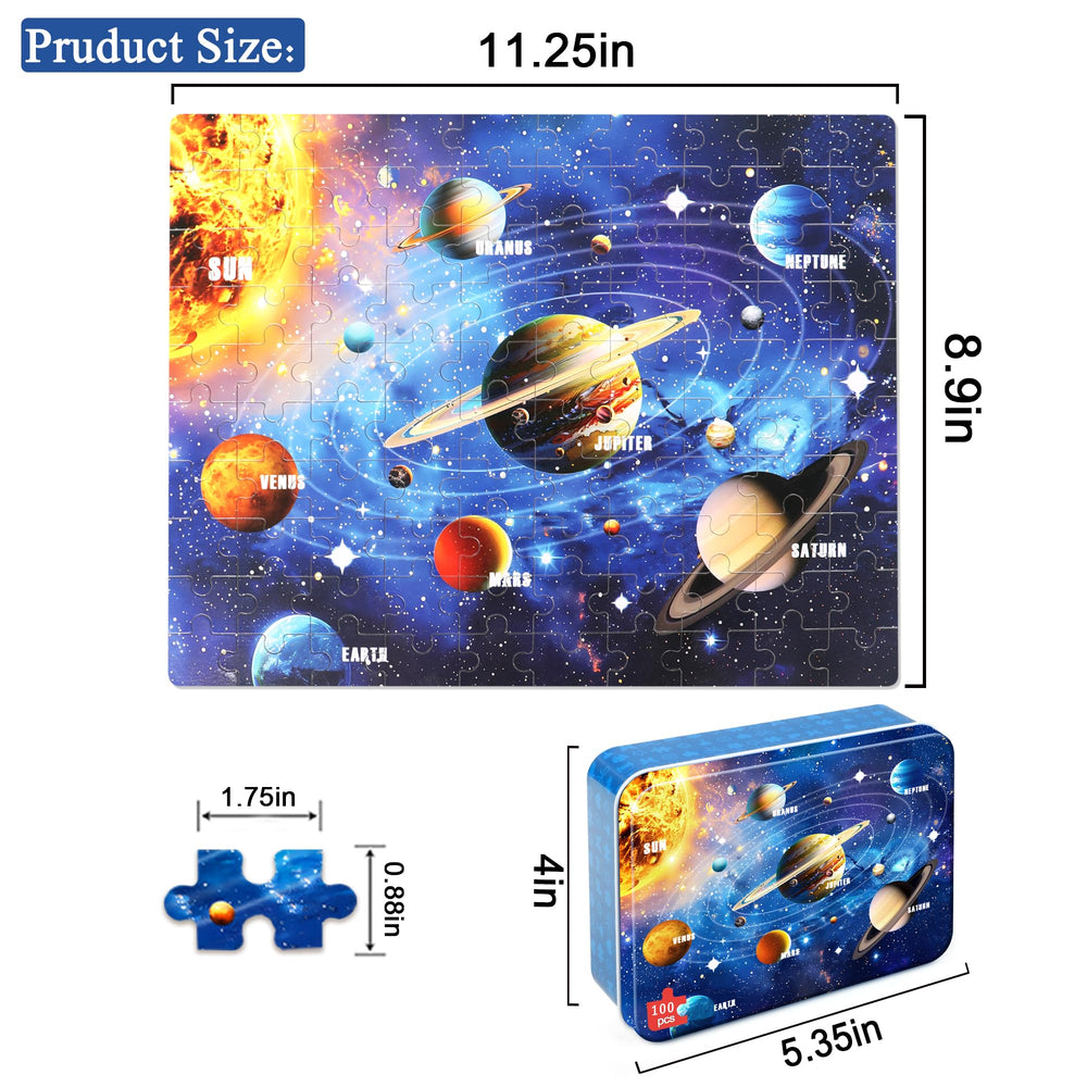 LELEMON jigsaw puzzle tin box keeps pieces organized and portable