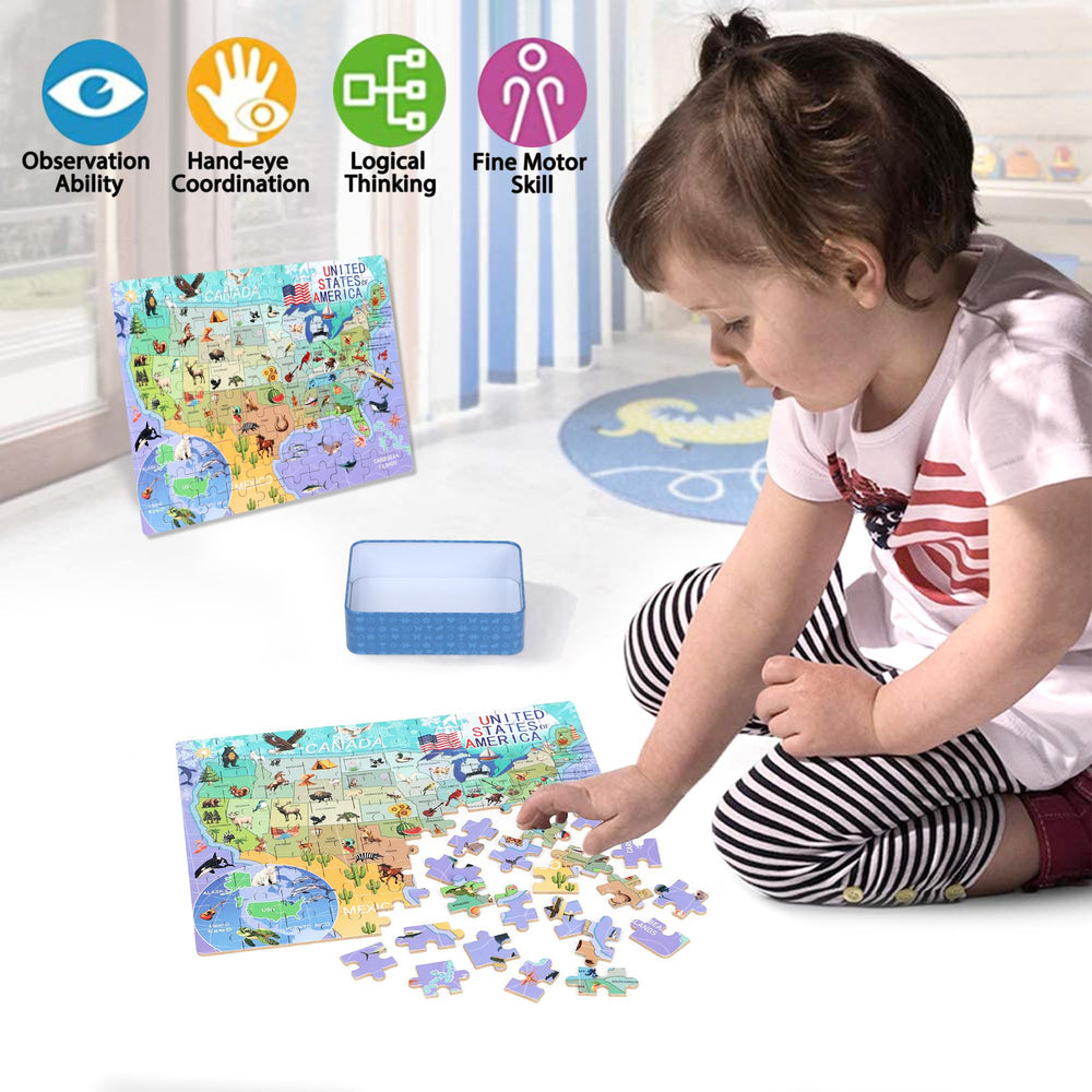 LELEMON metal storage box keeps puzzle pieces secure for travel
