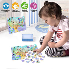 LELEMON metal storage box keeps puzzle pieces secure for travel