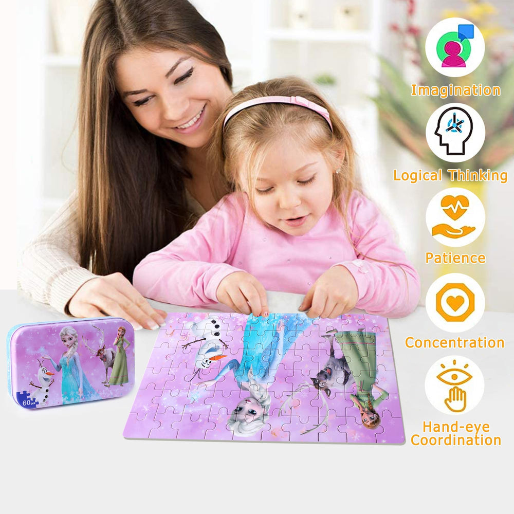 LELEMON Metal storage box keeps puzzles organized for home or travel