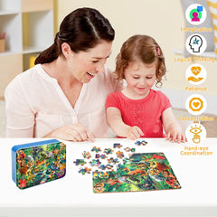 LELEMON Metal storage box keeps pieces organized for travel and neat play