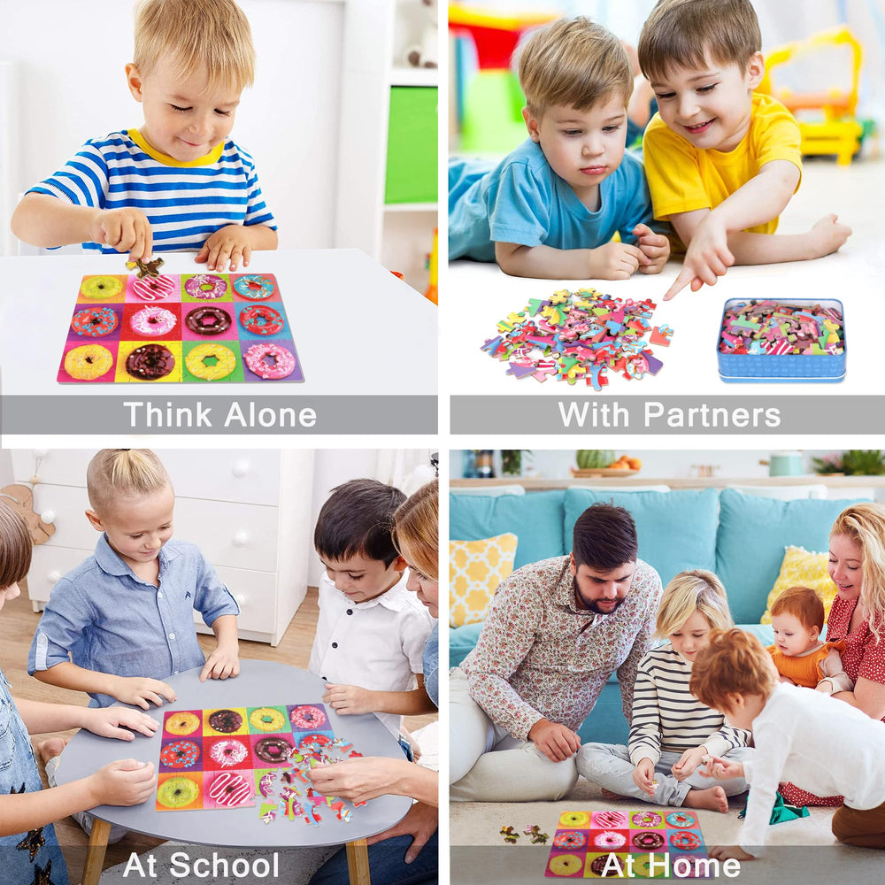 LELEMON metal storage tin keeps puzzles organized for travel