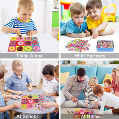 LELEMON metal storage tin keeps puzzles organized for travel
