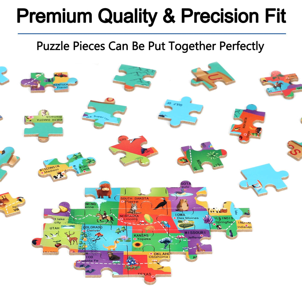 LELEMON numbered-back puzzle pieces, helps younger children during puzzle play