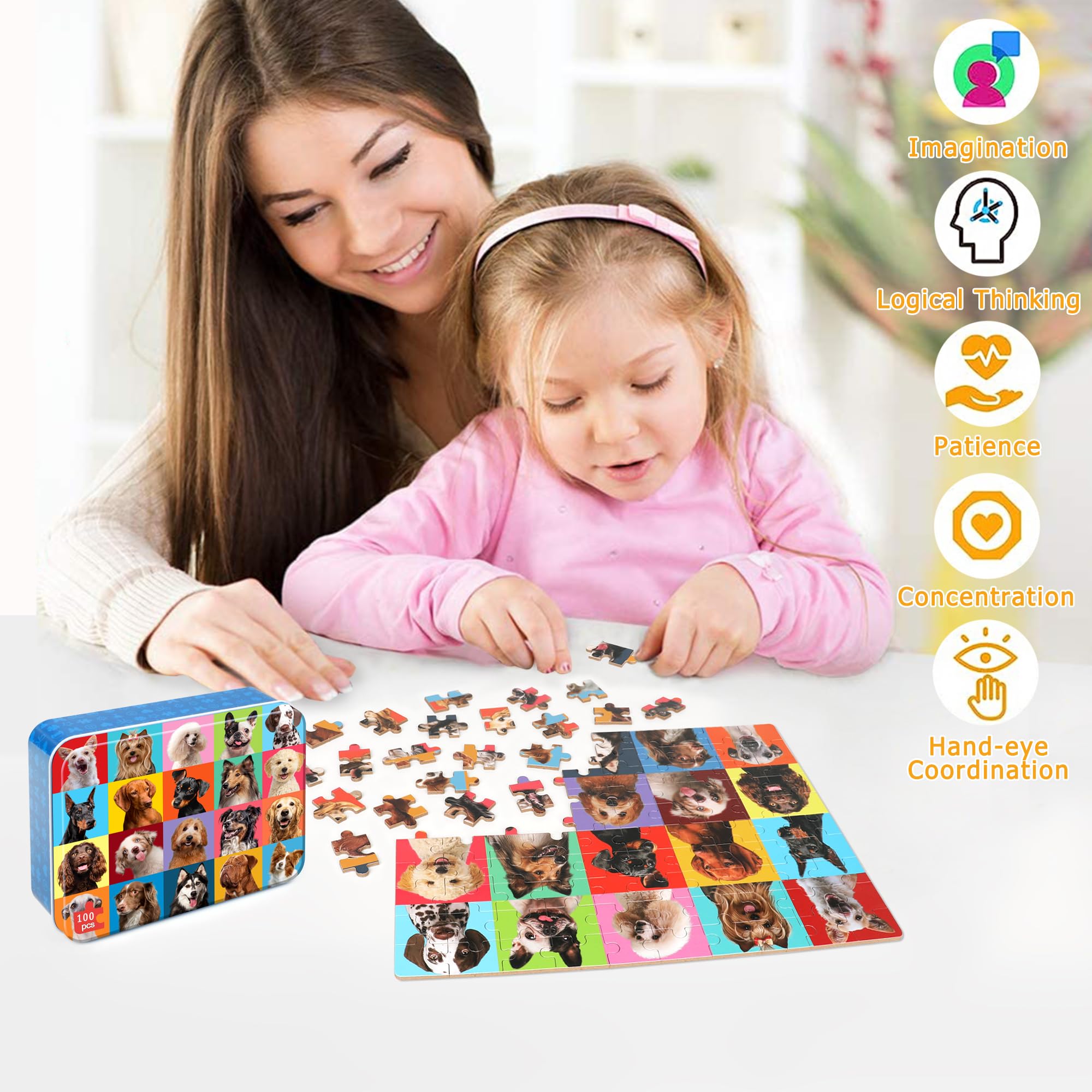 LELEMON 100-piece puzzle with smooth die-cuts for easy assembly.