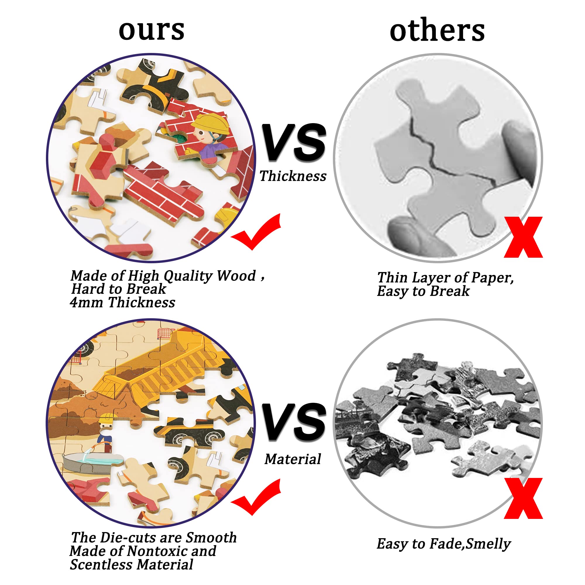 LELEMON puzzle pieces in a tin box promote easy organization and safe handling.
