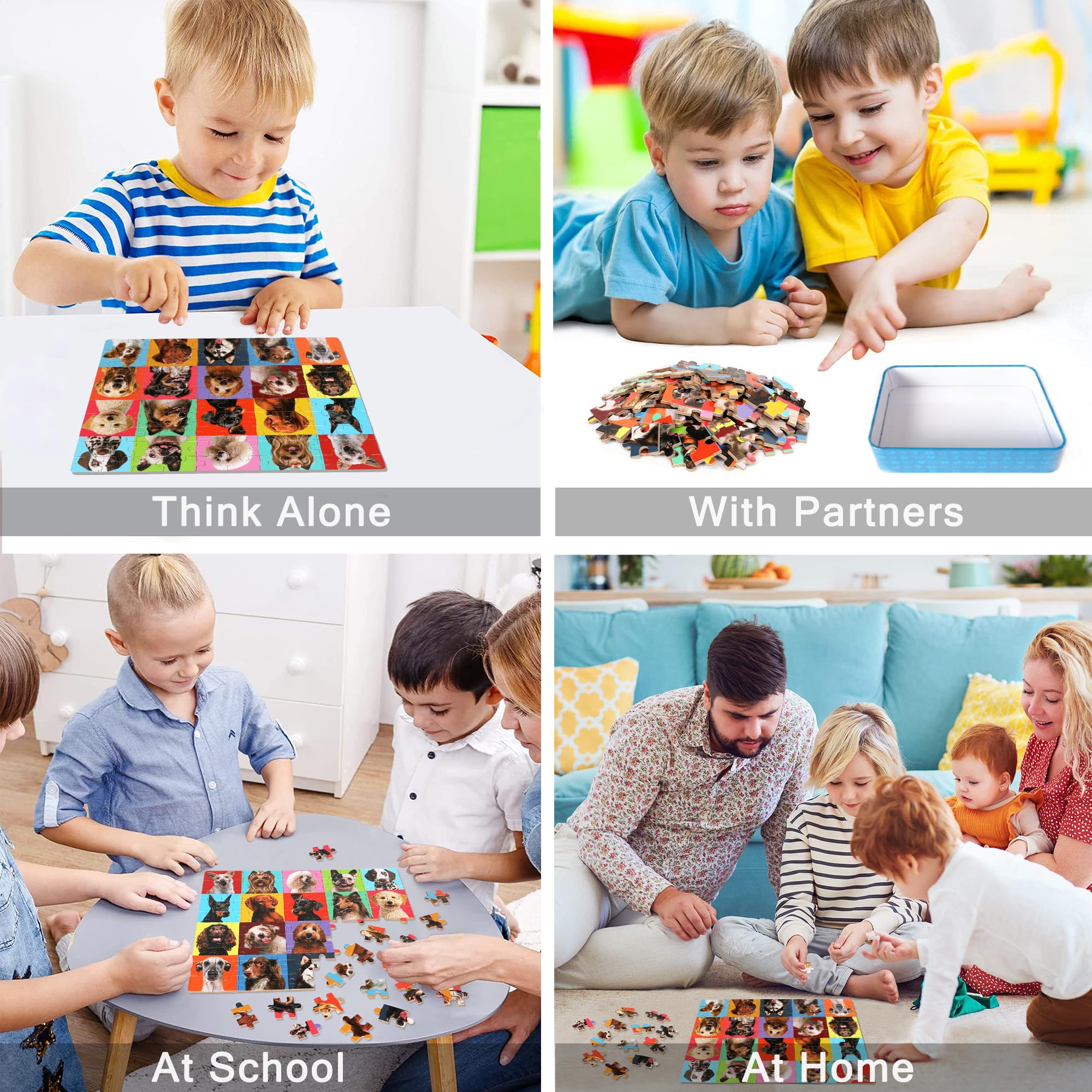 LELEMON metal storage tin keeps puzzles organized and travel-ready.