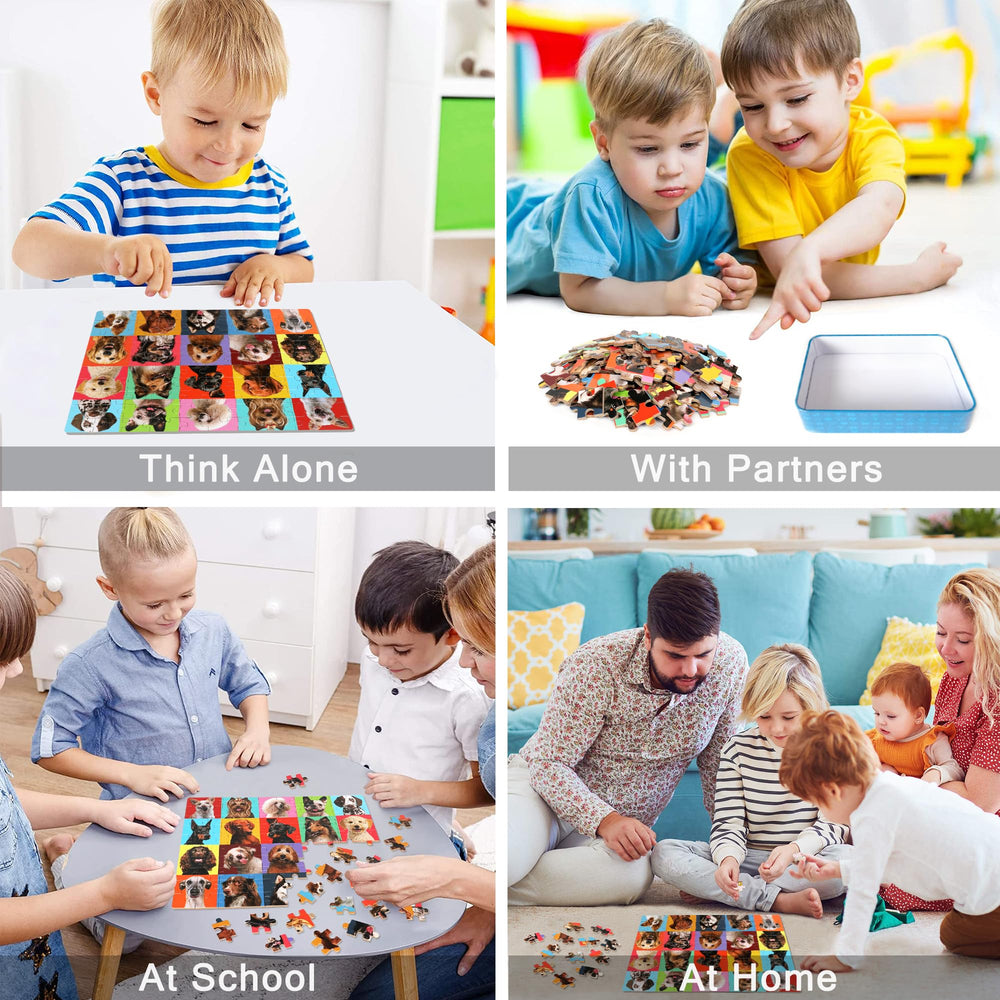 LELEMON metal storage tin keeps puzzles organized and travel-ready.