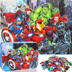 LELEMON 100-piece puzzle stored in a metal box for easy portability