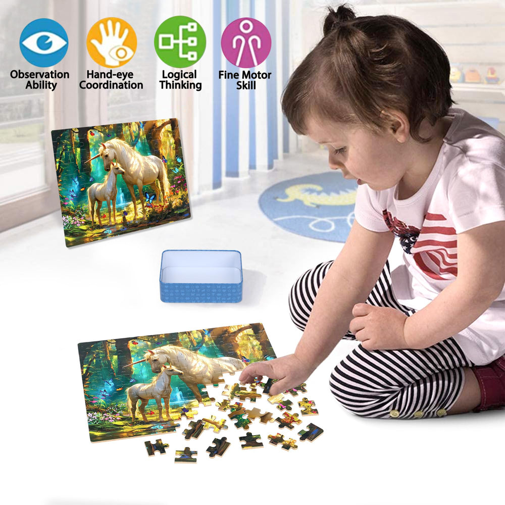 LELEMON puzzle metal storage box keeps pieces secure during travel and storage.