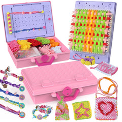 LELESUN 3-in-1 weaving loom kit with rainbow loops for creative play