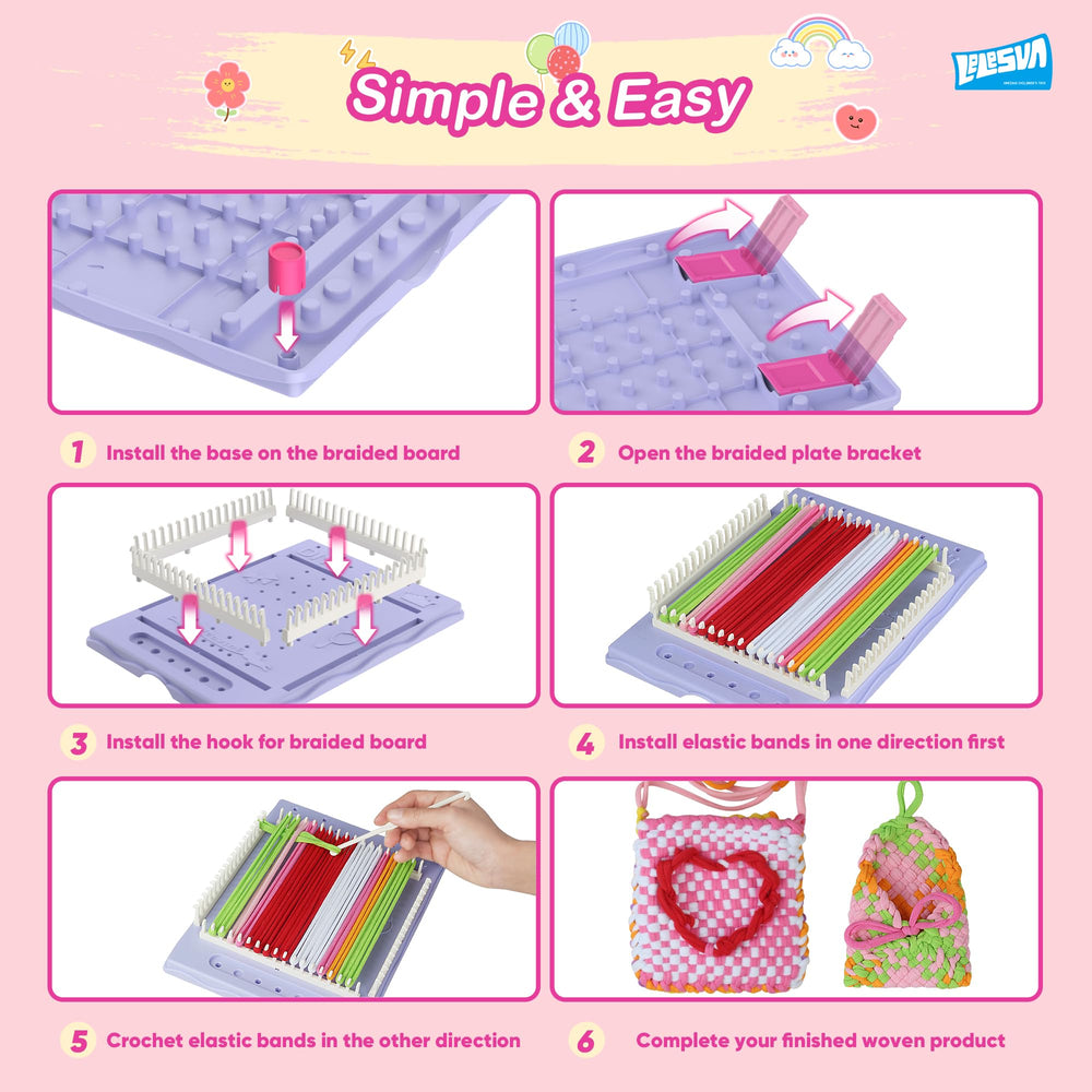 LELESUN rainbow craft loops in nylon for textured, skin-friendly bracelets
