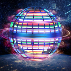 LEMATRIX Flying Orb Ball Toy blue front view highlights compact, kid-friendly hover action