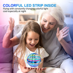 LEMATRIX Flying Orb Ball Toy blue hand-control demonstrates touch-sensing play
