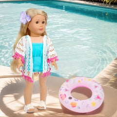 Lembani 18in doll sunglasses protect eyes during sunny pretend beach days.