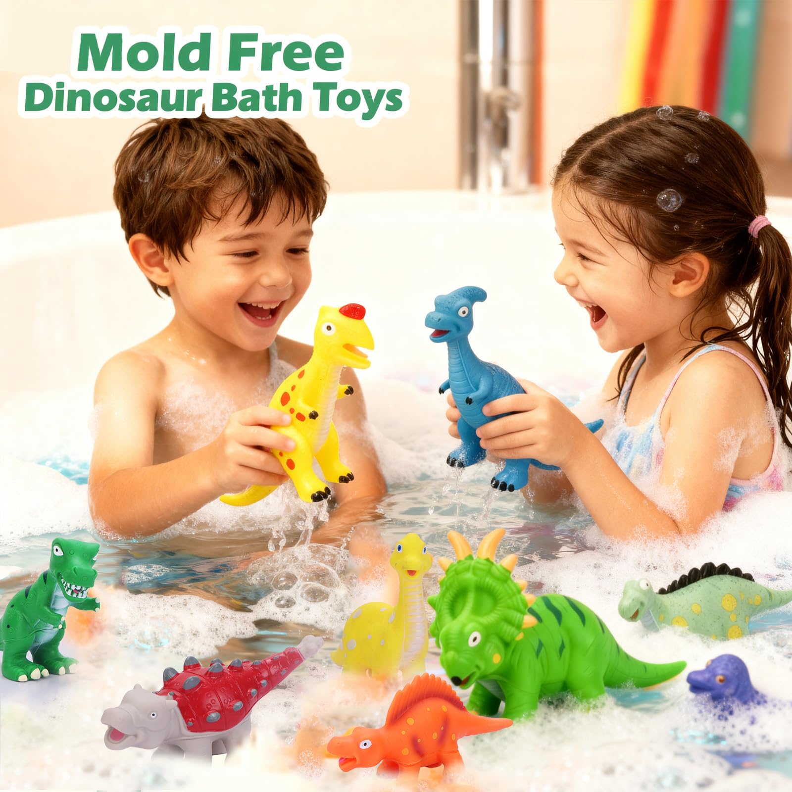 Lemofix gift-ready dino bath toy set for birthdays and holidays.