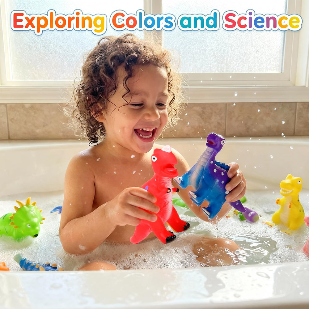 Lemofix soft edged dinosaur bath toy supports safe grasping