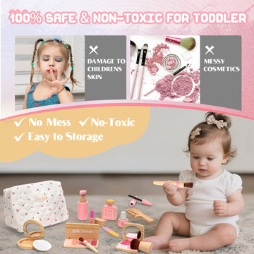 Lemofix wooden makeup kit blush tray for rosy pretend looks
