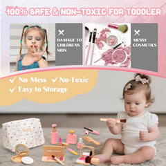 Lemofix wooden makeup kit blush tray for rosy pretend looks