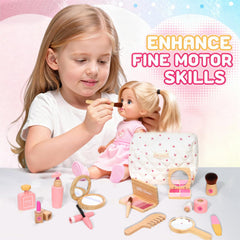 Lemofix wooden makeup kit facial lotion for pretend skincare