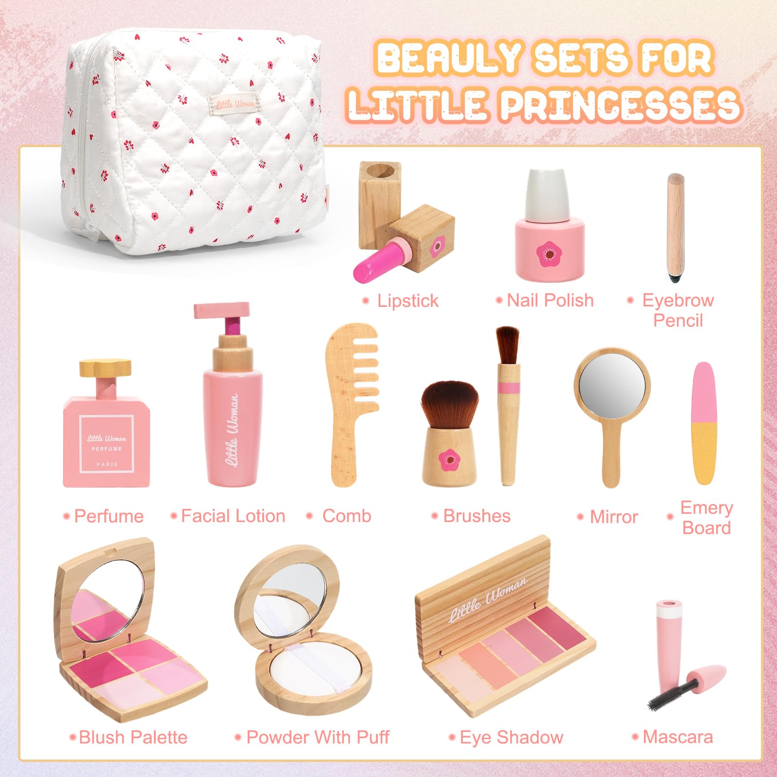 Lemofix wooden makeup kit mascara brush for easy use