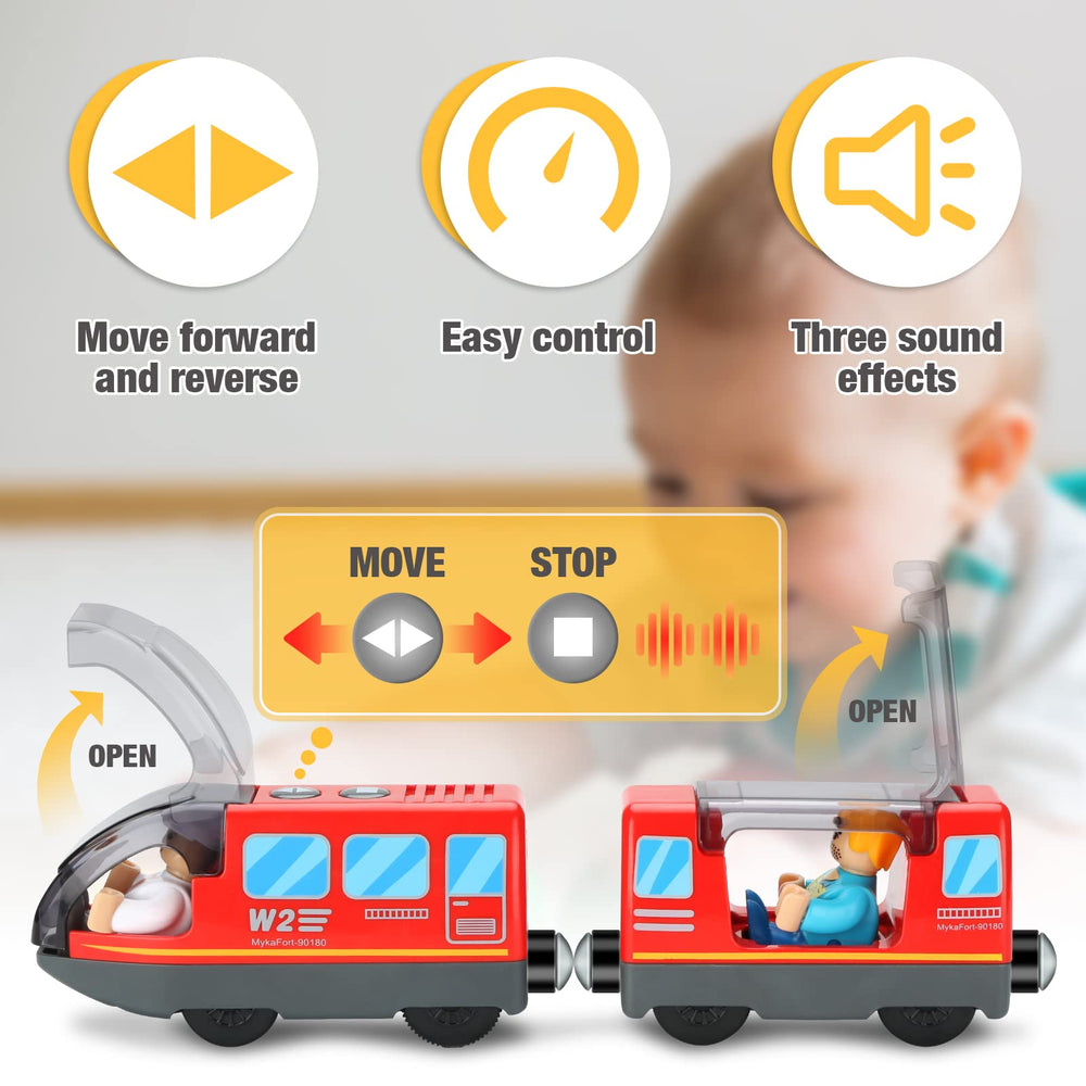 LemonKids battery-operated train set passenger car connects with others for extended play