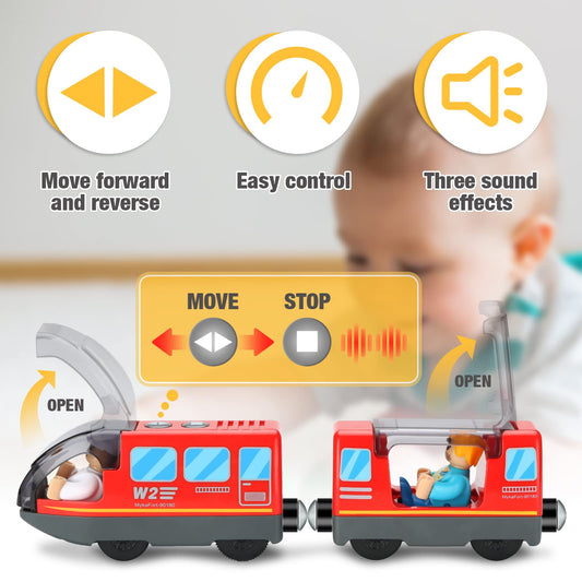 LemonKids battery-operated train set passenger car connects with others for extended play