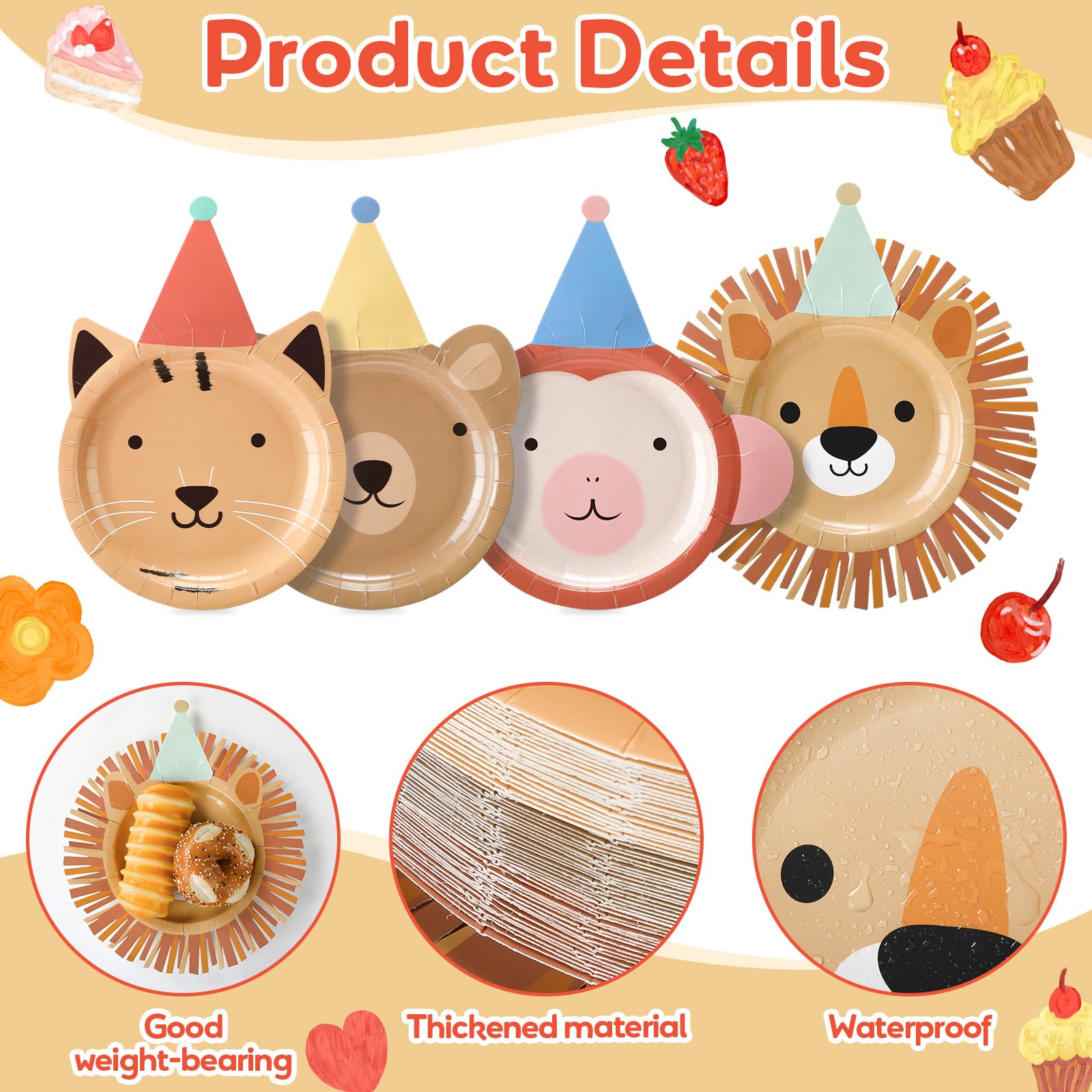 LemonRoad bears plates perfect for animal-themed gatherings and easy clean-up.