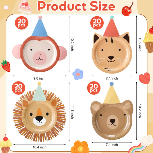 LemonRoad lions plates ideal for safari birthday parties and snack time.