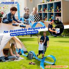 Lemostaar bendable track lets kids design loops and ramps for imaginative racing fun.
