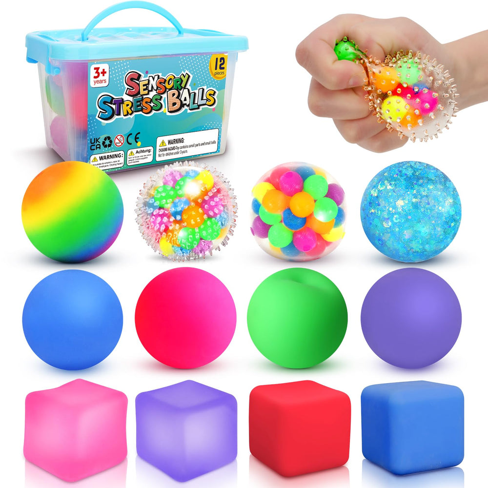 Lemostaar stress balls 12-pack colorful set for calming sensory play