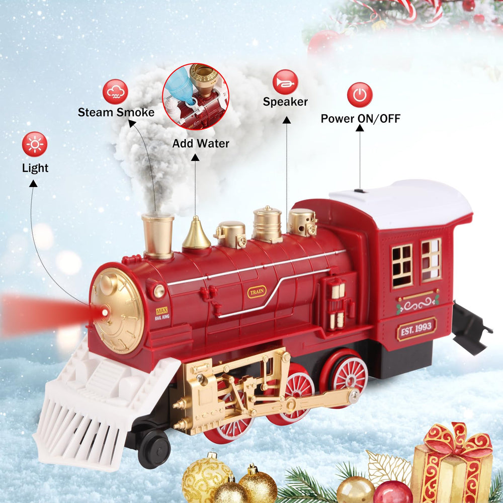 LENGTOUQ Christmas tree models included for festive train setups.