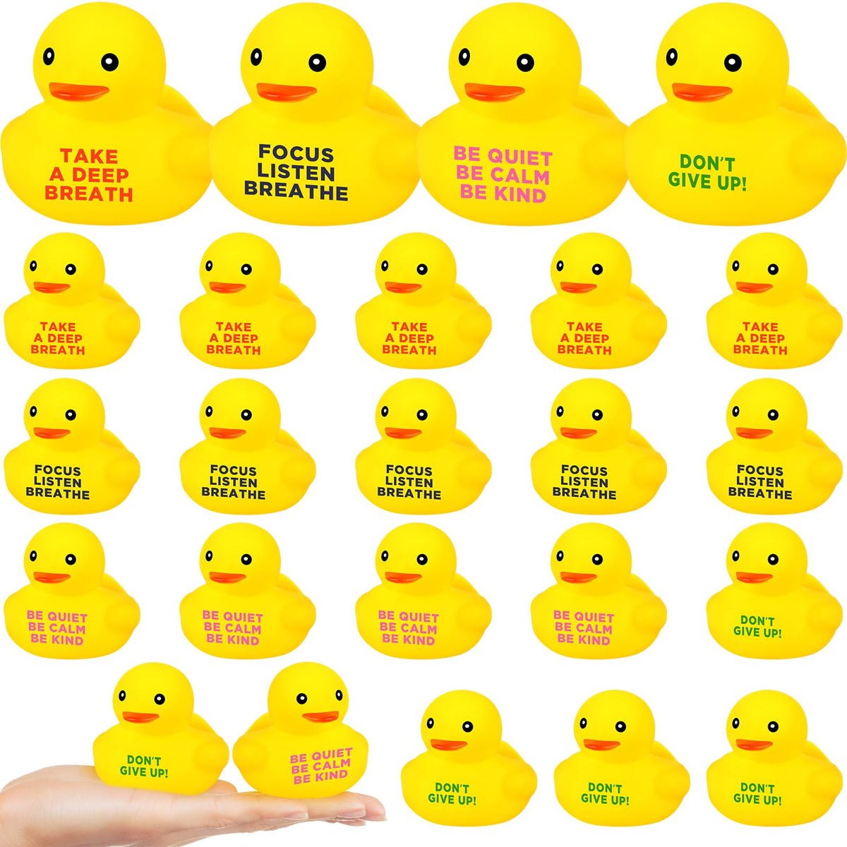 Lenwen 24-pc rubber ducks bulk pack in yellow for classroom rewards.