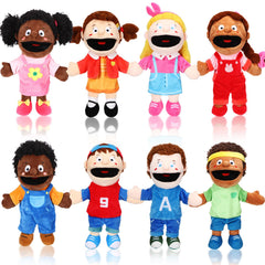 Lenwen 8-piece kids hand puppets set for classroom storytelling and play
