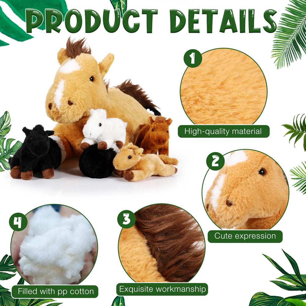 Lenwen baby horse foal plush 5-inch ideal for tea parties and pretend play.