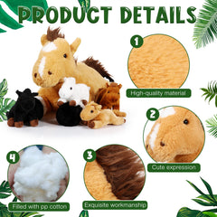 Lenwen baby horse foal plush 5-inch ideal for tea parties and pretend play.